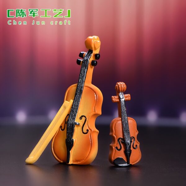 Wholesale Cartoon Music Instrument Resin Ornaments Miniature Piano Guitar Desktop Decor Decorative Accent for Home
