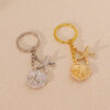 Wholesale Gold Metal Pearl Shell Heart Keychain Fashion Accessory