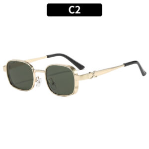C2-Gold-framed dark green trim