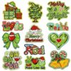 Wholesale Christmas Embroidered Patch Green Cartoon Series for DIY Clothing Decoration Decorative Accessories