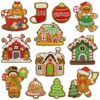 Wholesale Christmas Cartoon Embroidered Iron-On Patches Polyester Thread Decorative Patch for Home Decor and Party