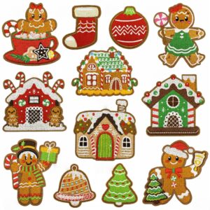 Wholesale Christmas Cartoon Embroidered Iron-On Patches Polyester Thread Decorative Patch for Home Decor and Party