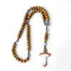 oly-215736829ea5dcff05b6dfc9e4769c64 Wholesale Cross Rosary Necklace Natural Wood Bead Coffee Color Handcrafted Fashion Accessory