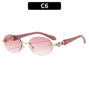 C6-Gold Frame Double Red Lens