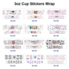 Wholesale 8pcs Dreamy Pastel Butterfly 3oz Tumbler Stickers Wrap