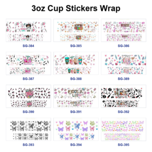 Wholesale 8pcs Dreamy Pastel Butterfly 3oz Tumbler Stickers Wrap