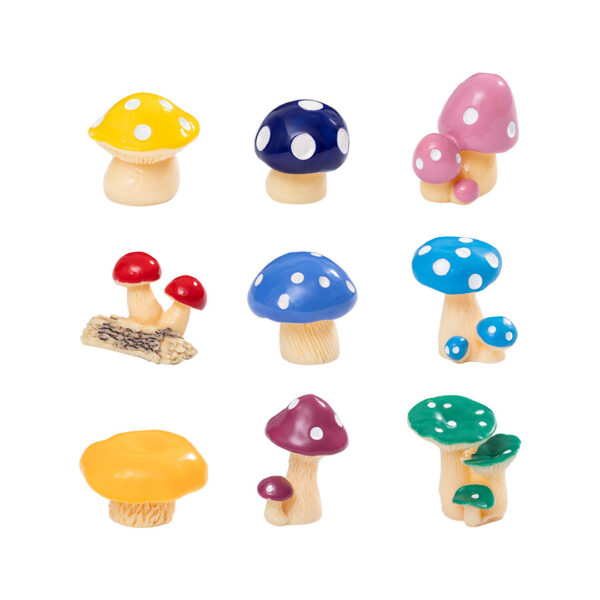 Wholesale Resin Mushroom Cluster Cute DIY Micro Landscape Ornament For Terrarium Garden Decor Resale