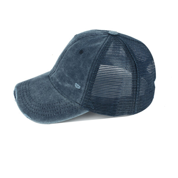 Wholesale White Washed Baseball Cap Breathable Mesh Hollow Design Curved Brim Summer Everyday Wear
