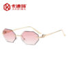 oly-21758800c354df9f38dc328ea7af1b9a Wholesale Octagonal Frameless Sunglasses for Women Outdoor Sun Protection Stylish Fashion