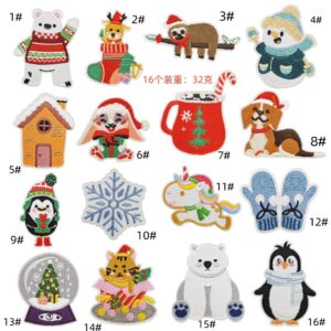 Christmas cloth stickers 16 pieces