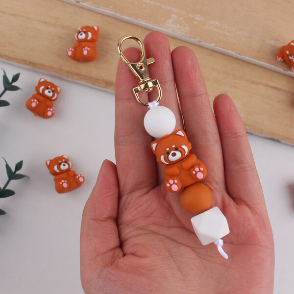 Wholesale Cute Silicone Bear Keychain Bag Charm Handmade Decorative Accessory