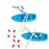 Wholesale PVC Miniature Sea View DIY Ornament Kit with Boat and Beach Chair, Decorative Home Accent