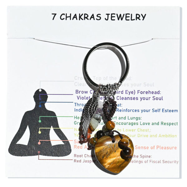 Wholesale Natural Crystal and Agate Hand Knitted Heart Pendant Bag Charm Keychain Decorative Accessory