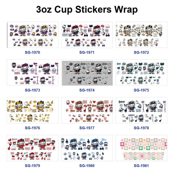 oly-21b1852d69812577609e9f08fe5e47d2 Wholesale 8pcs Sports Themed Cartoon Figure Sticker Pattern 3oz Cup Stickers Wrap OLY Exclusive