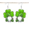 oly-21e48ff8b8c3d8c687531de6bd909201 Wholesale Acrylic St Patrick's Day Green Heart Clover Earrings Jewelry Accessory