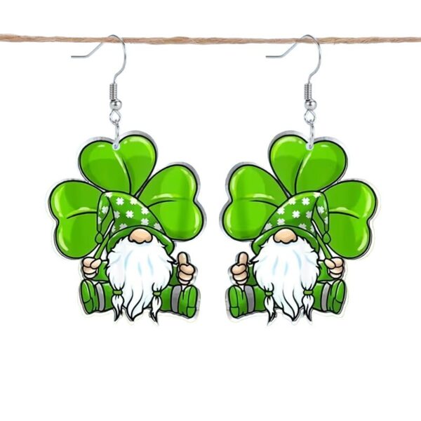 oly-21e48ff8b8c3d8c687531de6bd909201 Wholesale Acrylic St Patrick's Day Green Heart Clover Earrings Jewelry Accessory