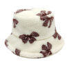 Wholesale Bow Jacquard Lamb Fleece Fisherman Hat Winter Bucket Hat