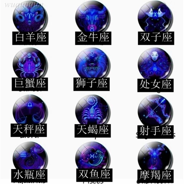 Wholesale Crystal Constellation Keychain Charm Trendy Bag Charm and Car Key Accessory for Women