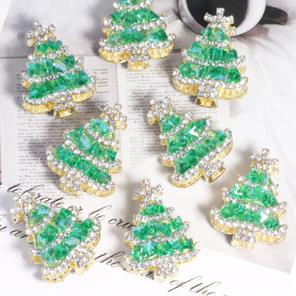 Wholesale Alloy Golden Green Christmas Tree Beads for DIY Phone Chain Keychain Bag Charm Chic Gift Resale