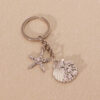 Wholesale Gold Metal Pearl Shell Heart Keychain Fashion Accessory