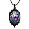 oly-221da57918c2bbf412487b28e5ea73c0 Wholesale Butterfly Pendant Necklace Purple Enamel Charm Jewelry Accessory Gift