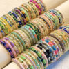 oly-22466a85f3e3c6e9dfde2c71d6df6800 Wholesale Trendy Floral Enamel Open Bracelet Alloy Electroplated Rhinestone Jewelry Accessory Gift
