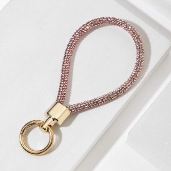 Wholesale Rhinestone PU Rope Keychain Car Key Accessory Trendy Gift for Wedding