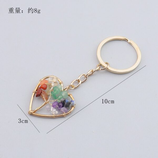 Wholesale Chakra Tree of Life Crystal Bag Charm Keychain Fashion Accessory Boutique Resale