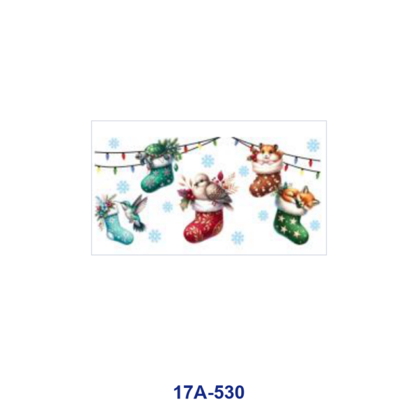 Wholesale 5pcs Christmas Theme Cute Animal Christmas Stocking Fairy Light Holly Snowflake Mixed Decor Prints 16oz Cup UV DTF Wraps