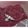 Wholesale Alloy Hollow Bat Pendant Necklace Chic Heart Shape Jewelry Accessory for Women