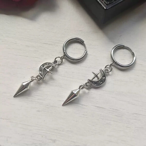 oly-22830fd345caeb24bed6e57e3adf7bcf Wholesale Moon and Star Punk Earrings Gothic Jewelry Accessory Trendy Party Gift