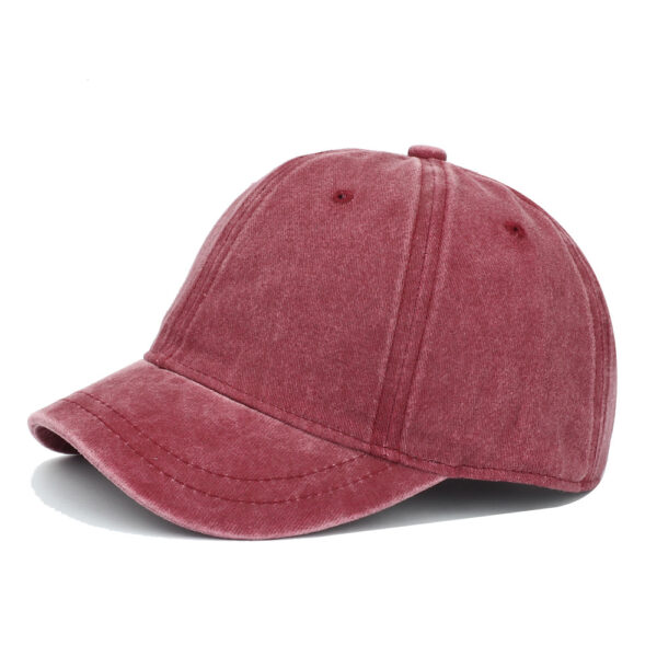 oly-22aca82101bf122b1369416cd0c438ee Wholesale Retro Equestrian Style Short Brim Baseball Cap Washed Solid Black Boutique Resale