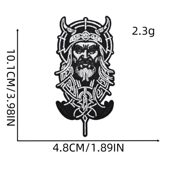 Wholesale Polyester Thread Embroidered Iron-On Patch Viking Design Fashion Repair Patch for Coats