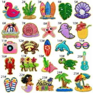Summer series fabric patch set (25 pieces)