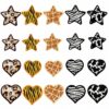 Wholesale Polyester Embroidered Leopard Print Star Patch for Clothing Craft Supply