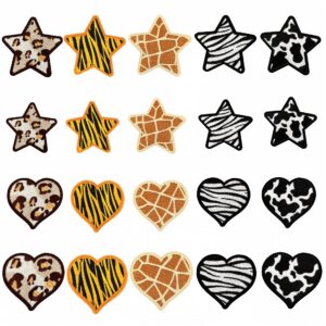 oly-22eb612b080f18b936b701ee07984e85 Wholesale Polyester Embroidered Leopard Print Star Patch for Clothing Craft Supply