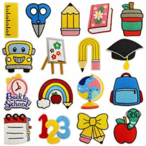 oly-2306d620ebd14358c110f489815460ce Wholesale Cartoon School Iron-On Embroidered Patches - Polyester Decorative Stickers for Resale