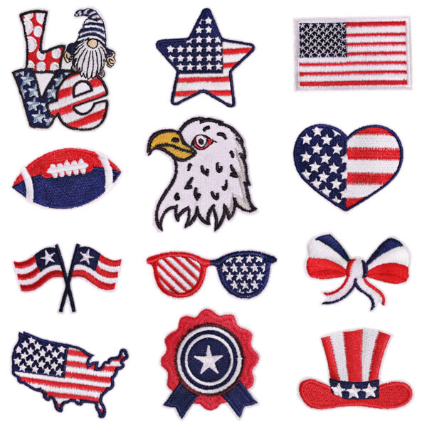 oly-23190e1825a5417d637f332cfb13680d Wholesale Patriotic Flag Iron-On Embroidery Patch for Independence Day Decorative Accent Resale