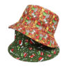 Wholesale Chic Christmas Pattern Fisherman Hat with Santa Deer Snowman Print Unisex Sun Hat for Everyday Use