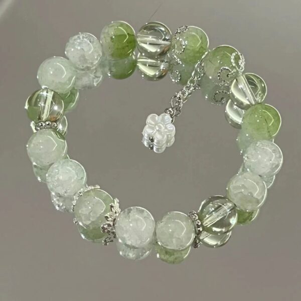 oly-234ce00bd1a5a38a0ee08463aa9e4b1b Wholesale Zinc Alloy Electroplated Green Floral Bracelet Fashion Accessory for Women
