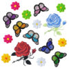Wholesale Butterfly & Floral Embroidery Patches 36 Pcs Decorative Iron-On for Clothing DIY Accessory Gift