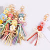 oly-237c804705295ecd79616ef26d5ab868 Wholesale Korean Style Handmade Crochet Flower Keychain Bag Charm Cotton Rope Car Key Accessory Gift