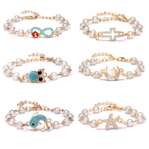 oly-2384d6c2f5ea8acf6f6de8571df118f3 Wholesale Cross Pearl Hollow Design Bracelet Fashion Jewelry Accessory Gift