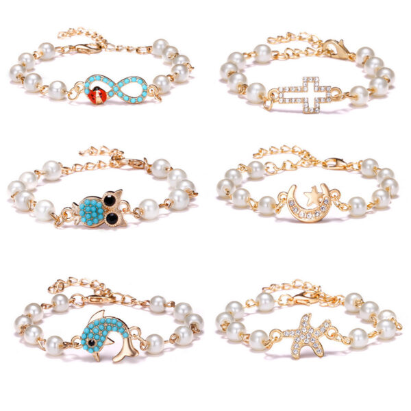 oly-2384d6c2f5ea8acf6f6de8571df118f3 Wholesale Cross Pearl Hollow Design Bracelet Fashion Jewelry Accessory Gift