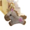 Wholesale Rhinestone Zinc Alloy Cartoon Unicorn Keychain Yellow Tassel Gift Boutique Resale
