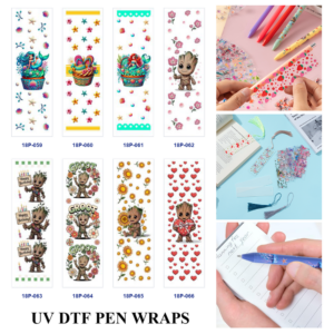 Wholesale 2/8/16pcs UV DTF Stickers Ocean Tail Figure Cupcake Seashell Starfish Floral Patterns Pen and Bookmark Stickers OLY Exclusive