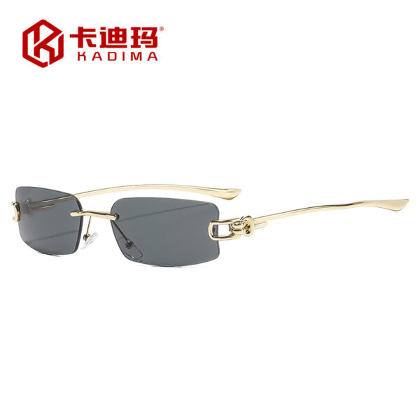 oly-23c61ab1400f33c6c078579183988f83 Wholesale Frameless Retro Square Sunglasses Gold Frame Grey Lens Fashion Sun Protection Accessory