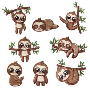oly-23ccf7d9fa54ce6ae496352b93975171 Wholesale Cute Sloth Embroidery Patch Decorative Sticker for Clothing Bags Accessory Boutique Gift