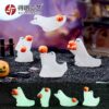 Wholesale Modern Minimalist Resin Ghost Holding Pumpkin Glow-in-the-Dark Halloween Party Decor