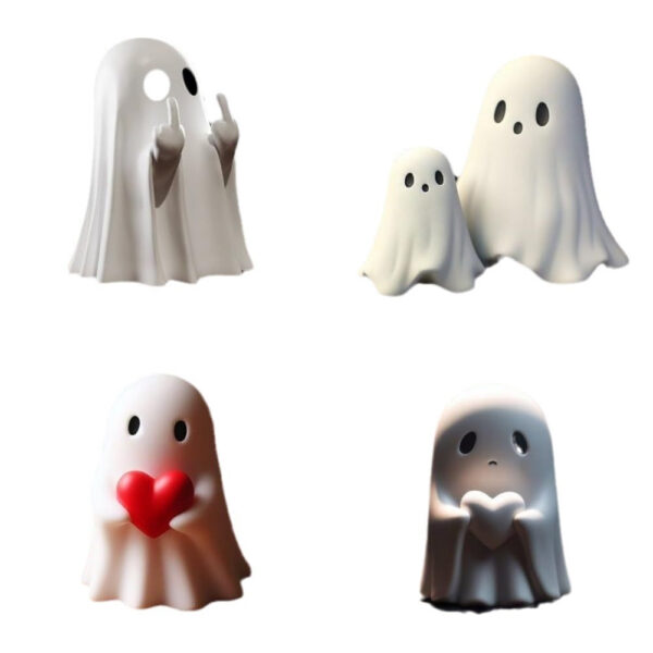 Wholesale Funny Halloween Ghost Resin Ornament for Home Garden Decoration Gift